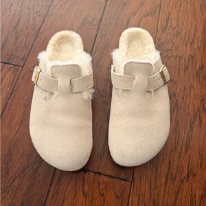 NWOT Birkenstock Boston Sherling Suede Leather Size 39